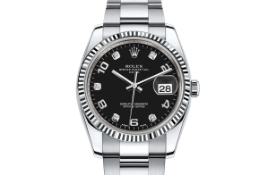 Rolex Date Oyster 34 mm Oystersteel-staal en witgoud 115234-0011