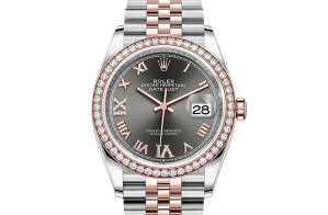 Rolex Datejust Oyster 36 mm Oystersteel Everose-goud en diamanten 126281rbr-0011