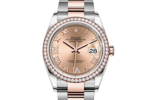 Rolex Datejust Oyster 36 mm Oystersteel Everose-goud en diamanten 126281rbr-0016