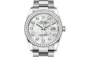 Rolex Datejust Oyster 36 mm Oystersteel-witgoud en diamanten 126284rbr-0012