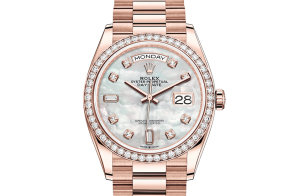 Rolex Day-Date Oyster 36 mm Everose-goud en diamanten 128345rbr-0028