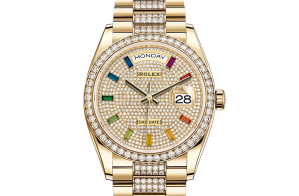 Rolex Day-Date Oyster 36 mm geelgoud en diamanten 128348rbr-0031