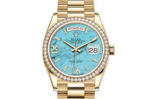 Rolex Day-Date Oyster 36 mm geelgoud en diamanten 128348rbr-0037