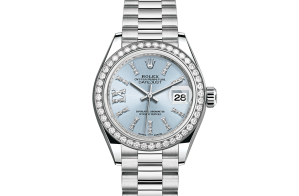 Rolex Lady-Datejust Oyster 28 mm platina en diamanten 279136rbr-0001