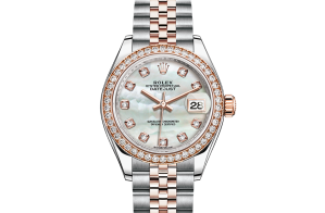 Rolex Lady-Datejust Oyster 28 mm Oystersteel Everose-goud en diamanten 279381rbr-0013