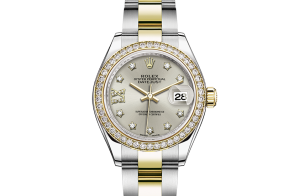 Rolex Lady-Datejust Oyster 28 mm Oystersteel-geelgoud en diamanten 279383rbr-0004